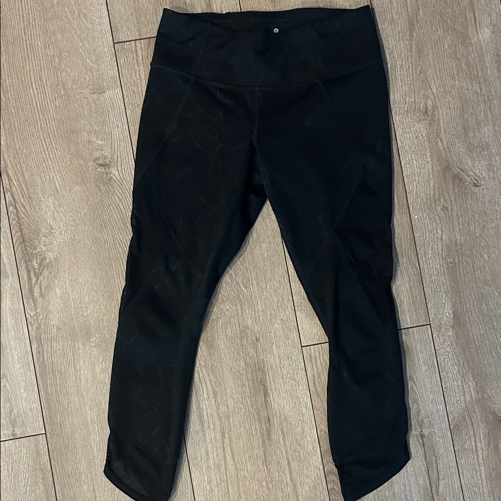 Athleta Black Athletic Leggings with Mesh Panels